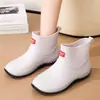 Zapatos de Agua Universales para Pareja de Cuatro Estaciones Caña Media Zapatos de Goma para Cocina Lavado de Autos Trabajo Botas de Lluvia Forradas de Felpa Botas de Lluvia Impermeables Antideslizantes para Mujeres y Hombres