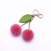 Llavero de fruta para coche, bonito llavero de cereza para bolso, bola de pelo, muñeco de peluche, colgante de dibujos animados, accesorios creativos