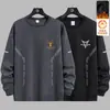 Sudadera para hombre 2025 otoño estilo americano holgada manga larga cuello redondo forrada de polar ropa deportiva pullover moderna chaqueta pesada versátil
