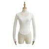 Camiseta de manga larga irregular estilo Pure Desire para mujer, dulce y sexy, ajustada, combinable con todo, con dobladillo arqueado y cintura de hormiga.