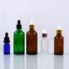 Botellas dispensadoras de esencia cosmética líquida portátiles al por mayor del fabricante, Botellas vacías, Botellas gotero de vidrio ámbar transparente para aceites esenciales