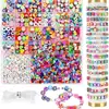 Especial transfronteiriço para 2300 peças de 26 contas perfuradas de cerâmica macia faça você mesmo, contas de letras, contas de argila, brincos, conjunto de combinação de joias