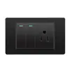 Enchufe de Interruptor Tipo 118 Taiwán, Material PC Negro, Doméstico 110V Estándar Americano Enchufe de Interruptor de Pared Estilo Tailandés-A18