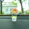 Maceta creativa de huevo con flores, adornos para coche con flores, decoraciones de escritorio con flores bonitas, adornos pequeños de resina para la consola central del coche