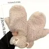 Guantes de Felpa de Cordero de Invierno con Etiqueta de Oso para Mujer, Estilo Lindo Colgante para el Cuello de Estudiante, Forrados de Felpa y Engrosados para Calidez y Protección contra el Frío durante el Ciclismo de Invierno