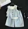 Conjunto de Três Peças para Meninas Verão Novo Conjunto de Blazer para Meninas Infantil Coreano Top Calça Casual Conjunto de Três Peças 50072