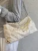 Yue Zi 2026 Verano Nuevo Bolso Casual de un Hombro Retro Mezclilla Cuadros de Diamantes Cadena Moda Versátil Bolso Tote Cruzado