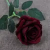 Em estoque rosa simulação ramo único veludo rosa europeu casamento noiva buquê de mão flor artificial decoração de casa