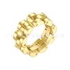 Reloj Europeo y Americano de Acero de Titanio Chapado en Oro de 18 Quilates de Nicho con Anillo Cadena Elegante de Moda Mismo Anillo R204076