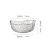 Cuenco de ensalada de frutas con borde dorado martillado de estilo japonés, cuenco de vidrio transparente creativo para el hogar, plato grande para fruta, postre, cuenco grande