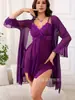 Camisola Sexy de Renda Plus Size Transfronteiriça para Mulheres Verão Sexy Camisola Transparente Conjunto de Pijama Camisola Atacado