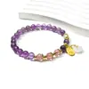 Pulsera Original de Amatista Natural para Mujer Nicho Lujo Ligero Sentido de Riqueza y Fortuna Pulsera Cristal de Fresa Al por Mayor