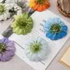 Clematis estilo vintage flor artificial, accesorios florales pastorales, decoraciones navideñas, adornos para recibidor, flores hechas a mano