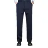 Pantalones de Traje de Lana y Seda con Forro de Terciopelo para Hombre 2026 Otoño Invierno Nuevos Casual de Negocios Rectos Gruesos Cálidos Largos