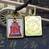 Tangka pintado a mano por el Maestro Personaje Wenchang Colgante Gongming Tangka Colgante con Pintura Dorada de Guan Er Ye Guan Yu Tangka para Hombres y Mujeres