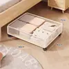 Caja de almacenamiento para debajo de la cama con ruedas, cesta de almacenamiento plana tipo cajón, estante de almacenamiento para debajo del sofá/mueble de TV, gabinete extraíble para dormitorio