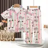 Pijama de Verano para Niños, Lindo Dibujo Animado, Niños y Niñas, Cuello Camisero, Manga Corta, Pantalones, Niños Grandes, Ropa de Abrigo, Ropa para el Hogar
