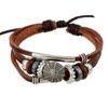 Yiwu joyería al por mayor pulsera unisex estilo europeo y americano cuero aleación pulsera con cuentas pulsera de piel de vaca