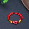 Nueva Pulsera de Cuerda Tejida a Mano de Cinabrio Natural Pulsera con Hebilla de Seguridad de Arena Dorada Púrpura Joyería de Mano para Año de Nacimiento de Mujer Diseño de Nicho