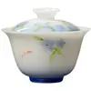 Juego de té de porcelana de jade color hielo Mojing, pintado a mano, cuenco de té, gaiwan, juego de té kung fu para uso doméstico, cuenco de ofrenda de té