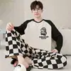 Pijama para Hombre Primavera y Otoño Manga Larga 2025 Nuevo Casual Deportivo Talla Grande Holgado Se Puede Usar Afuera Verano Ropa de Casa