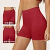 Shorts de yoga seamless de cintura alta cruzada Lycra levantamiento de glúteos realce de cadera pantalones de yoga para exteriores fitness deportivos para mujer 5112