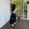 Jeans de Pierna Ancha con Diseño Bordado Estilo Coreano 2025 para Mujer, Pantalones Cropped Versátiles Sueltos de Cintura Alta tipo Scimitar