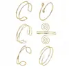 Conjunto de Pulseiras Abertas de Metal Simples Europeias e Americanas, Design Geométrico Personalizado, Joias de Mão Mais Vendidas Transfronteiriças