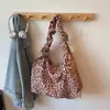 Bolsa Plissada Grande Capacidade Versátil Nicho Ins Coreano para Mulheres 2025 Casual Bolsa de Axila Bolsa de Ombro Único Transversal Bolsa Grande