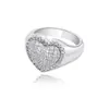 Anillos de Hip-Hop Europeos y Americanos de Cobre Incrustados con Circonita Anillos de Amor para Pareja Día de San Valentín Personalizados de Marca de Moda Anillos para Hombres Venta al por Mayor