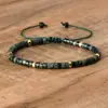 2.4 pulseira tecida de pedras naturais, pulseira ajustável colorida de pedra imperador, requintada e fashion para mulheres