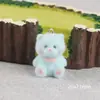 Boneca Urso Estéreo Criativa Fofa de Flocagem de Resina DIY para Carro Micro Paisagem Enfeites Chaveiro Pingente de Celular