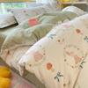 Conjunto de Quatro Peças de Algodão Puro Desenho Animado 100% Algodão 2023 Novo Cama Lençóis Capa de Edredom Cama Dormitório Estudantil Conjunto de Três Peças