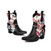 Botas de Cuero para Mujer Tallas 35-48, Punta Redonda, Bloques de Color, Cierre Trasero, Tallas Extra Grandes, Botas para Mujer de Venta Transfronteriza, Botines Estilo Europeo y Americano