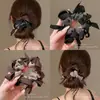Goma para el pelo con lazo de color oscuro estilo coreano para mujer, modelo nuevo de alta gama 2026, accesorio para el pelo, goma elástica para moño
