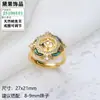 Accesorios para Set de Perlas DIY Nuevo Zircón de Alta Gama Flor de Cuatro Hojas Concha de Abulón Concha Blanca Colgante Anillo Pendiente Montura