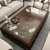 Nuevo Mantel Transparente Suave de PVC Estilo Chino para Mesa de Café, Mantel Lavable Impermeable y a Prueba de Aceite Estilo Chino para Mesa de Comedor y Mueble de TV