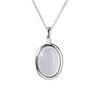Collar de plata de ley 925 con calcedonia blanca para mujer, diseño simple de nicho, lujo ligero de alta gama, piedra natural, cadena para clavícula 0135A