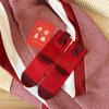 Meias Bannian Red para Homens e Mulheres no Tubo Casamento Festivo Significado Rich Text Tridimensional Meias Criativas de Ano Novo