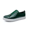 Zapatos Brogue Brillantes de Charol con Cuero Tallado para Hombre, Zapatos Casuales de Moda Estilo Coreano con Aumento de Altura de 6cm8, Tenis Juveniles con Cordones de Tendencia
