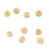 Banho de Ouro 14K Cor Fixa Estilo Coreano Bola de Lã Flor de Primavera Espaçador Vazado Contas Soltas Acessórios Pulseira DIY Miçangas Atacado