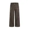 Pantalones Cargo Casuales Sueltos para Hombres y Mujeres, con Ricos Bordes Deshilachados de Estilo Americano, Vintage Desgastado Personalizado, Modernos, Adelgazantes, de Pierna Recta, Pantalones Largos Casuales