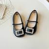 Zapatos de Princesa para Niñas, Zapatos Individuales de Perlas y Pedrería para Estudiantes, Zapatos de Cuero Slip-On de Nuevo Estilo de Primavera para Niños, Zapatos para Bebés