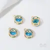 Preservação de Cor Conjunto de Ouro 14K Zircônia Planeta Azul Galáxia Lua Pingente diy Pulseira Colar Feito à Mão Joias Pingente