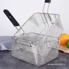 Cesta para Freír Acero Inoxidable Colador para Freír Freidora Eléctrica Malla para Freír Colador Olla para Freír Cuadrada Colador Filtro de Aceite Herramientas para Té de Leche Venta al por Mayor