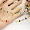 Corrente acessórios de joias diy cristal de cor zircônia corrente de franja para roupas contas coloridas corrente solta atacado e varejo
