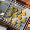 Pingente de calcedônia de ágata amarelo gelo em forma de ovo de pombo, colar de jade de ágata feminino, suprimento para live stream, múltiplos estilos disponíveis
