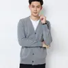 Suéter Casual Masculino Roupa Externa Jaqueta Cardigan Masculina Gola V Moda Outono e Inverno Top Solto Suéter Quente Masculino