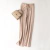 Pantalones anchos de cachemir con cintura alta y drapeados para mujer, otoño e invierno 2022, nuevos pantalones de punto rectos, pantalones casuales de lana.