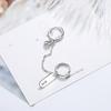 Pendientes Cuadrados de Marca Doble Agujero Elegantes Cortos Pendientes de Clip Sentido de Diseño Nuevo Nicho Viento Frío Pendientes Cortos